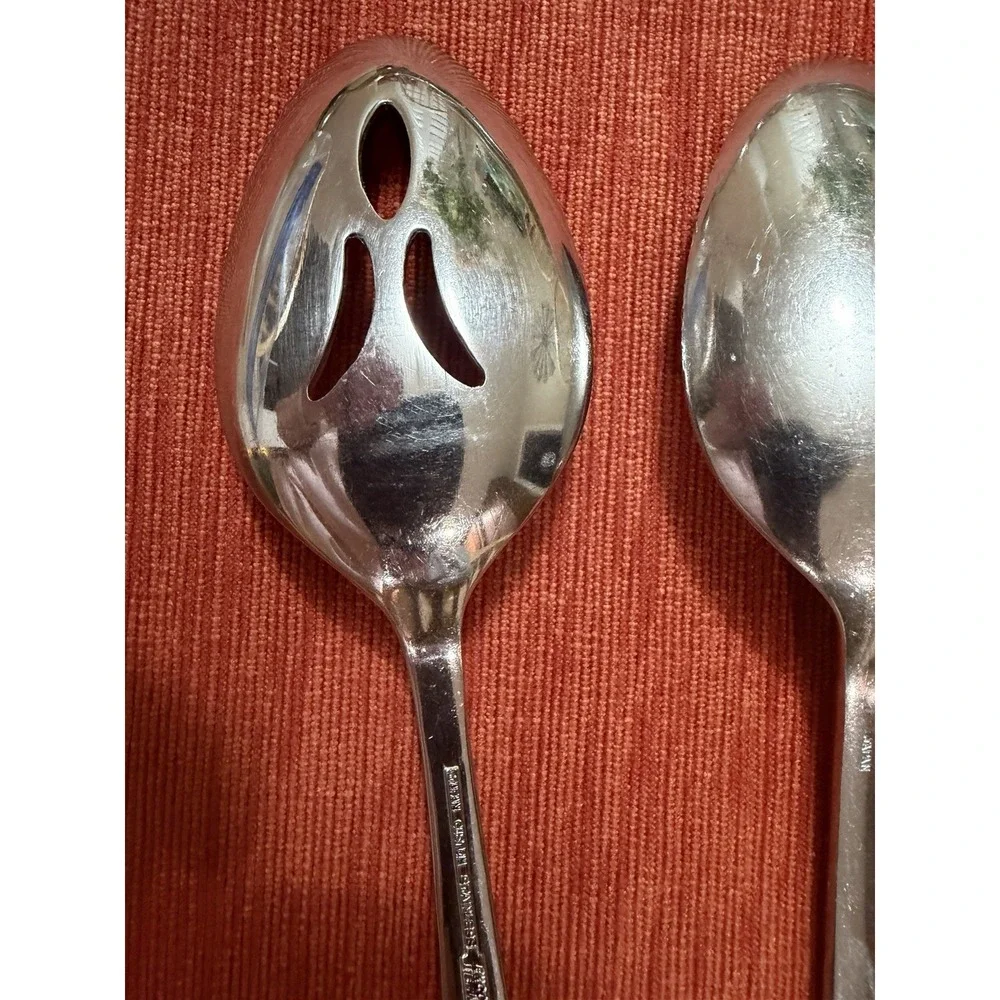 Ekco Eterna Corsair Serving Spoons Lot 3 Stainless Flatware 8.5 in